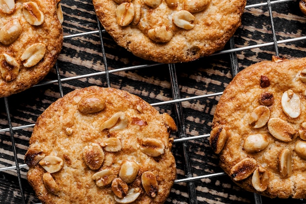 Delicious cookies flat lay