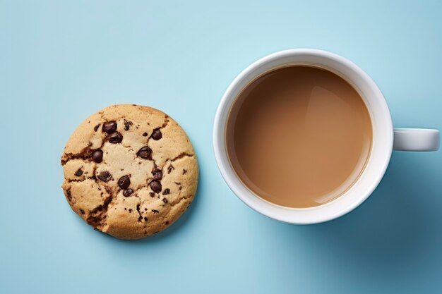 Delicious cookies with coffee cup