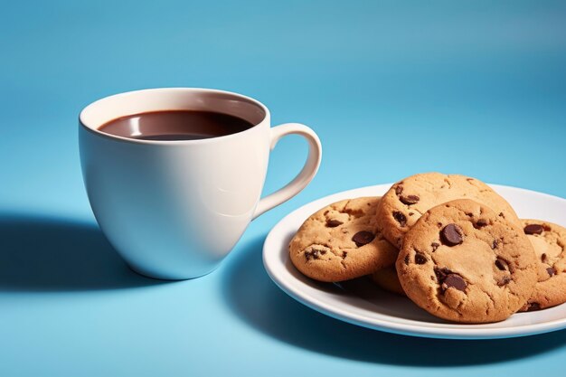 Delicious cookies with coffee cup