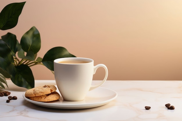 Free photo delicious cookies with coffee cup