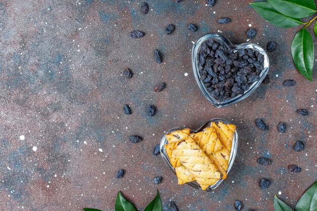 Delicious cookies with raisin