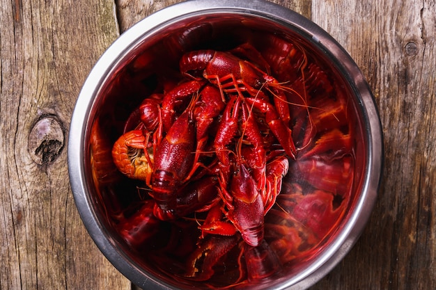 Free photo delicious crayfishes for boiling