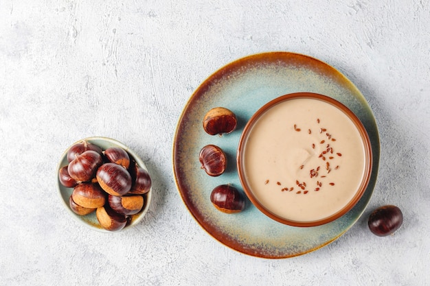 Delicious creamy chestnut soup.