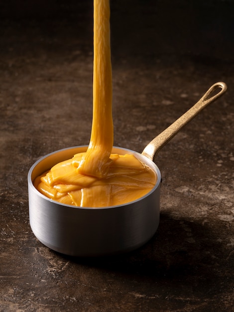 Delicious and creamy melted cheese