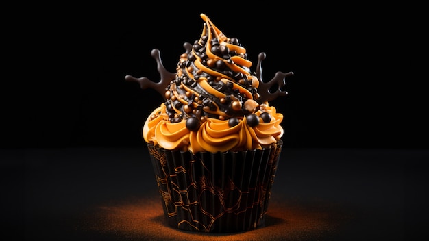 Free photo delicious cupcake for halloween