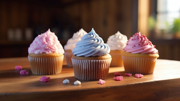Free photo delicious cupcakes arrangement