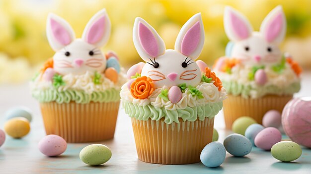 Delicious cupcakes easter theme