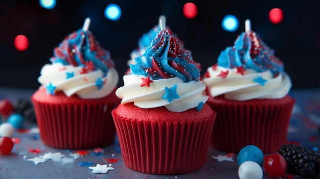 Free photo delicious cupcakes united states theme