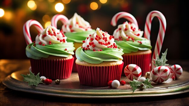 Free photo delicious cupcakes winter theme