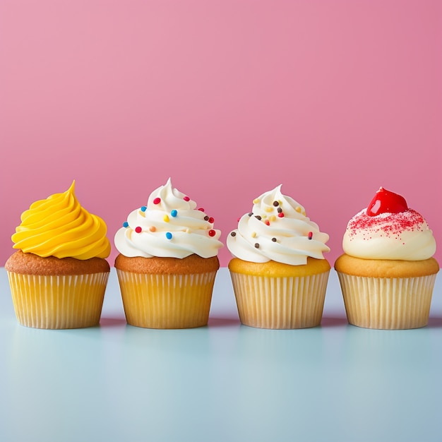 Free photo delicious cupcakes with candy sprinkles