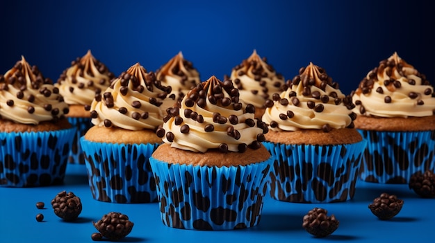 Free photo delicious cupcakes with chocolate icing