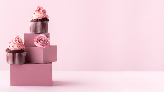 delicious cupcakes with copy-space