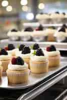 Foto gratuita deliziosi cupcakes con frutta