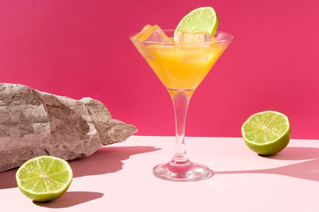 Delicious daiquiri cocktail with lime