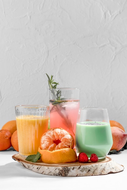 Delicious detox drinks arrangement