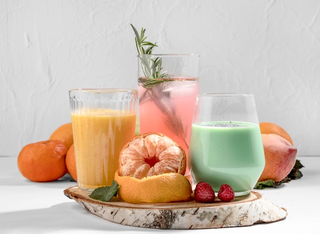 Delicious detox drinks assortment