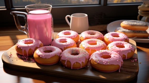 Free photo delicious donuts ai generated
