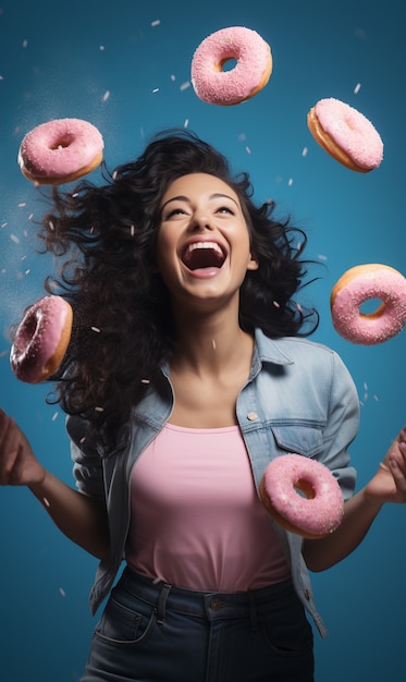 Free photo delicious donuts ai generated