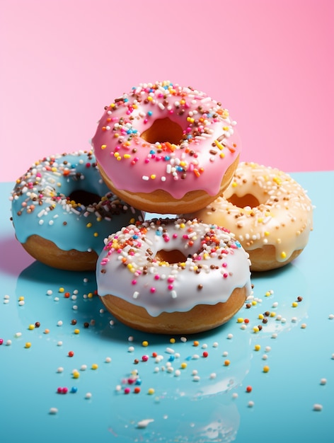 Free photo delicious donuts ai generated