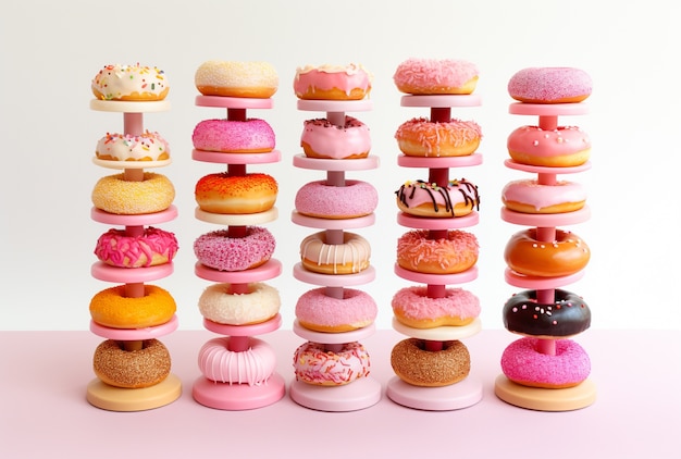 Free photo delicious donuts ai generated