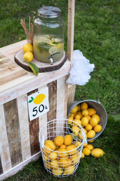 Delicious drinks by lemonade stand