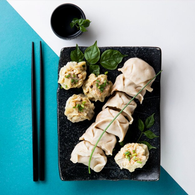 Delicious dumplings concept arrangement