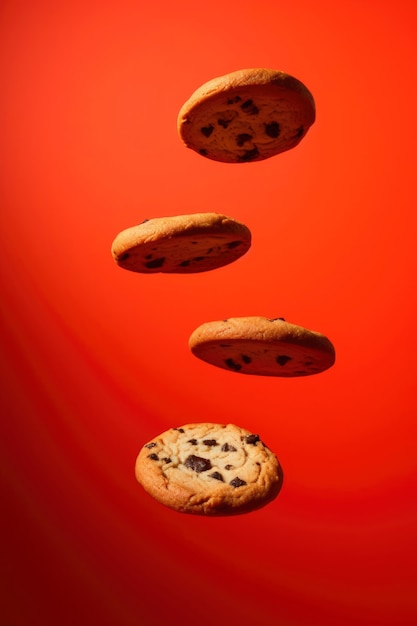 Free photo delicious floating cookies