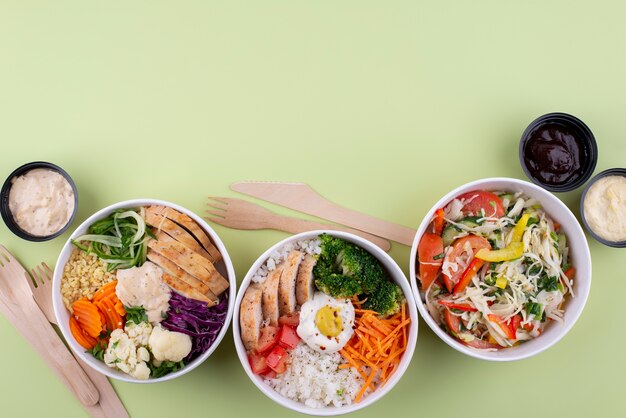 맛있는 음식 배치 평평하다