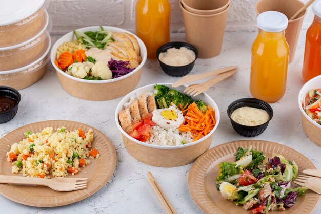 おいしい料理のアレンジハイアングル