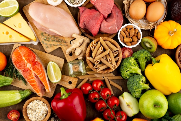delicious food groups arrangement