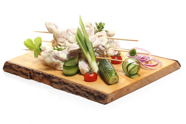 Delicious food on a wooden board