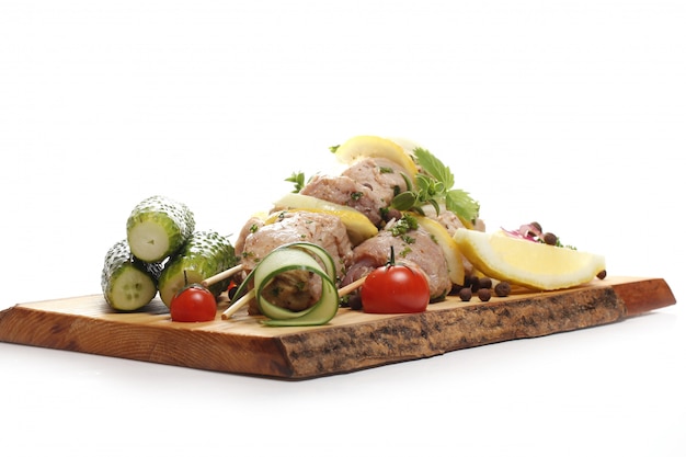 Delicious food on a wooden board