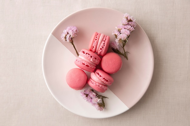 Delicious forest fruits macarons compositions
