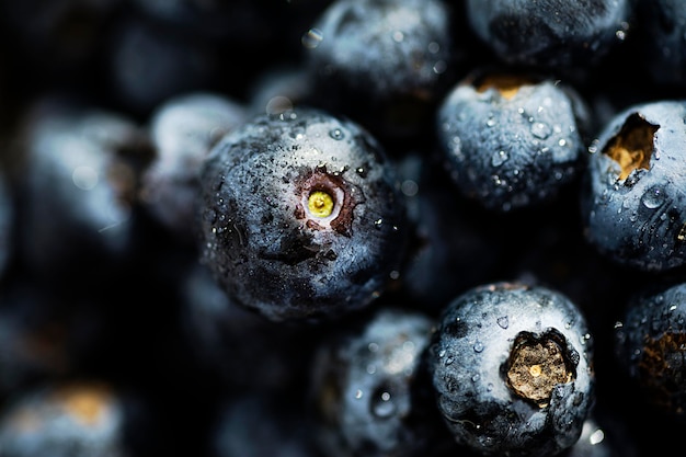 Delicious fresh blueberries close-up