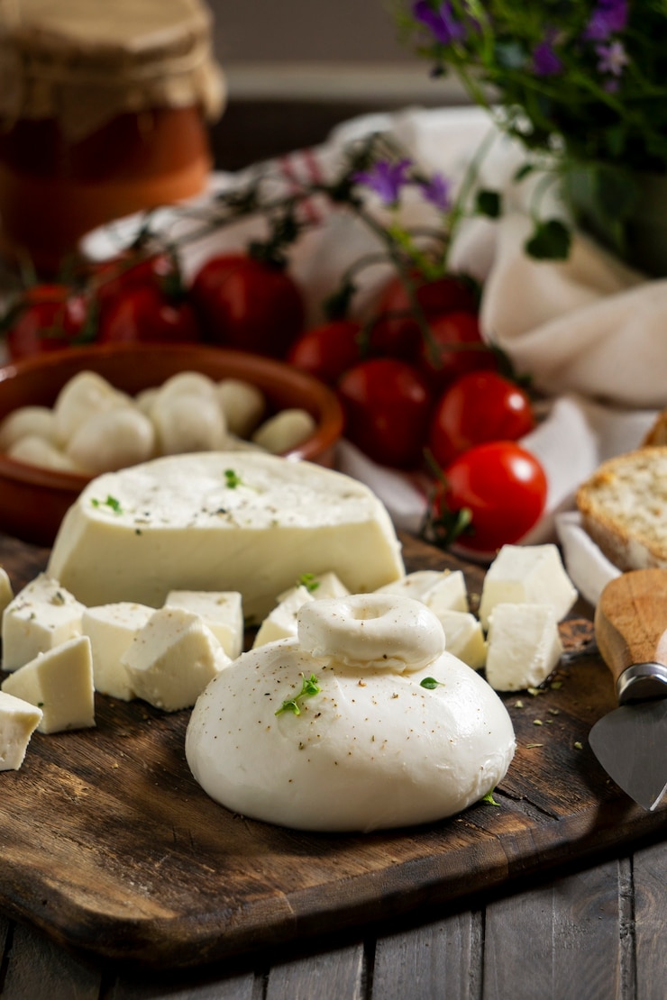 Бесплатный Фотография вкусная композиция из свежего сыра