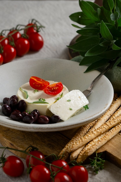 Delicious fresh cheese still life