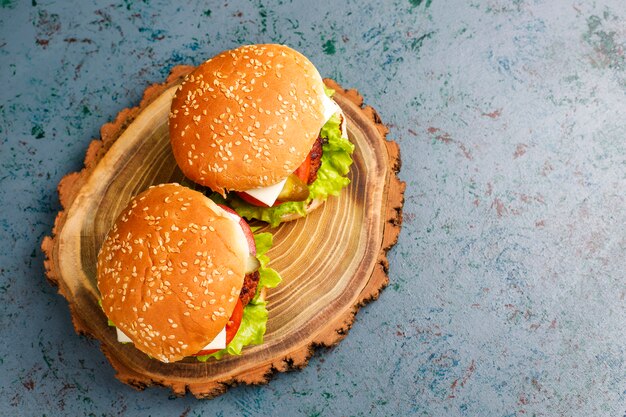 Delicious fresh homemade burgers