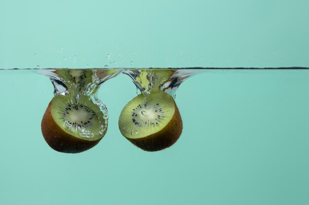 Delicious fresh kiwi in water