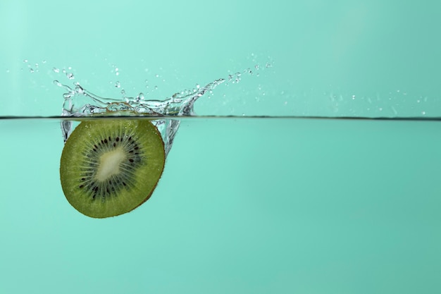 Delicious fresh kiwi in water