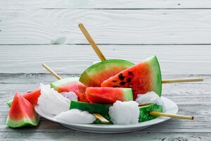 Free photo delicious fresh watermelon. ice cream with watermelons