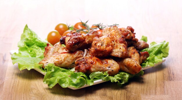 Delicious fried chicken on the plate