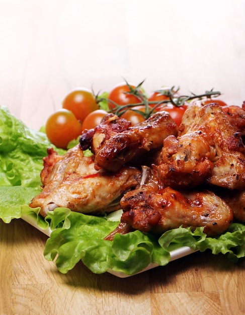 Delicious fried chicken on the plate