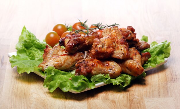 Delicious fried chicken on the plate