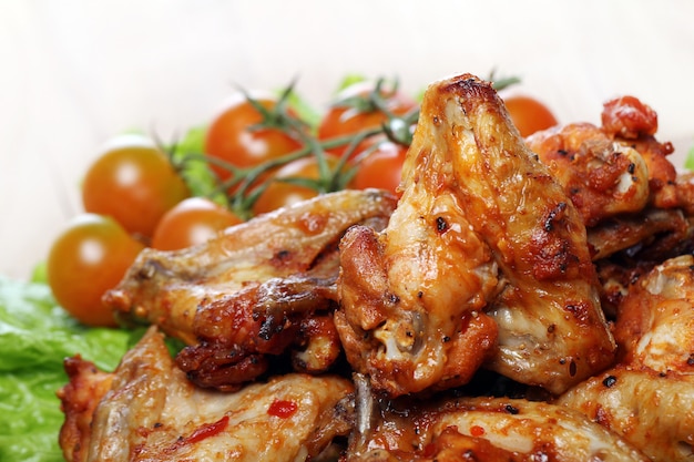 Delicious fried chicken on the plate