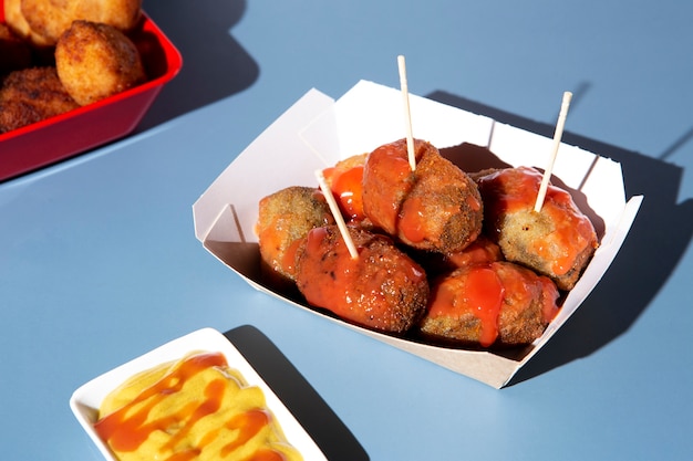 Delicious fried croquette assortment