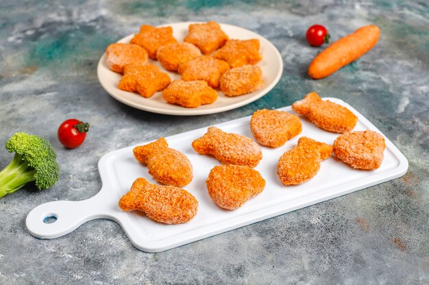 Delicious frozen fish nuggets.