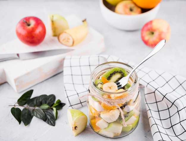 Delicious fruit cocktail on the table