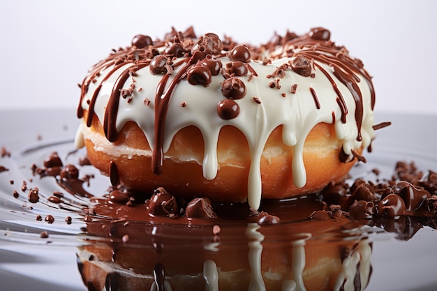 Free photo delicious glazed doughnut