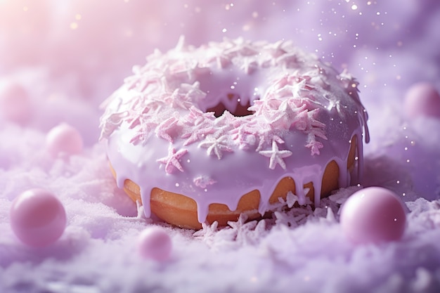 Free photo delicious glazed doughnut