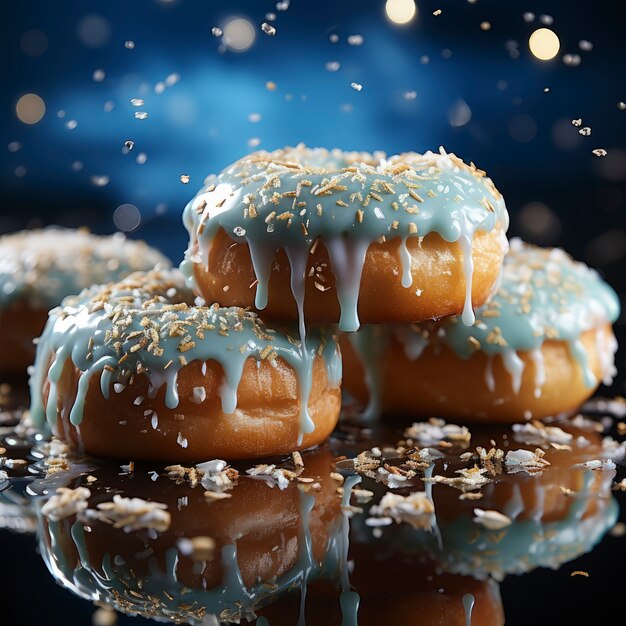 Delicious glazed doughnuts arrangement